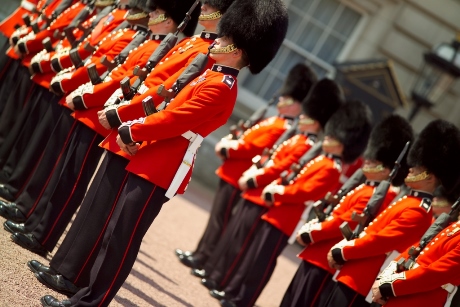 The Changing of the Guard ceremony at Buckingham Palace Westminster London 